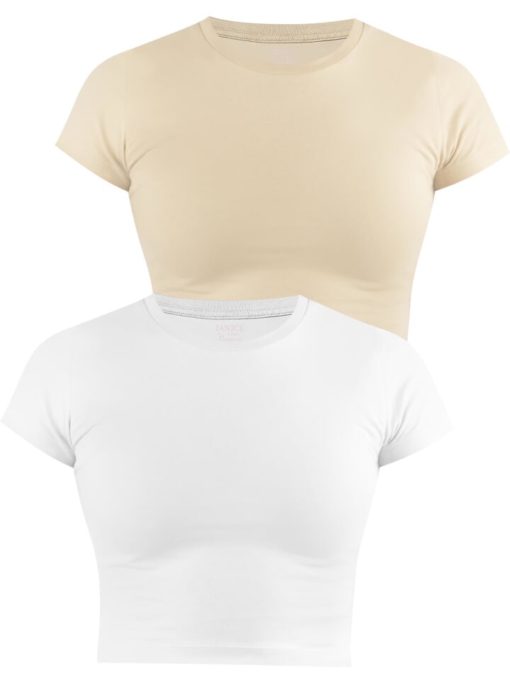 

Футболка Janice hochgeschlossen Nerano, цвет beige/weiß