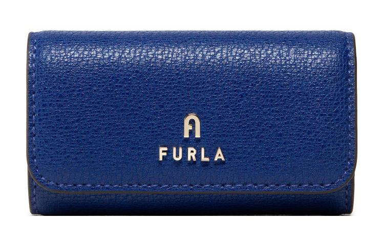 

Furla Кожаный кошелек для ключей женский маленький синий
