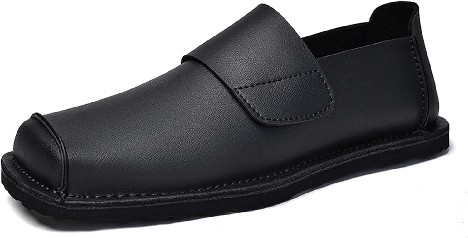 

Мужские квадратные лоферы Модные повседневные деловые и формальные туфли Противоскользящие Удобные костюмы Свадебные банкеты Офисные наряды Фраки Кожаная обувь Generic, черный