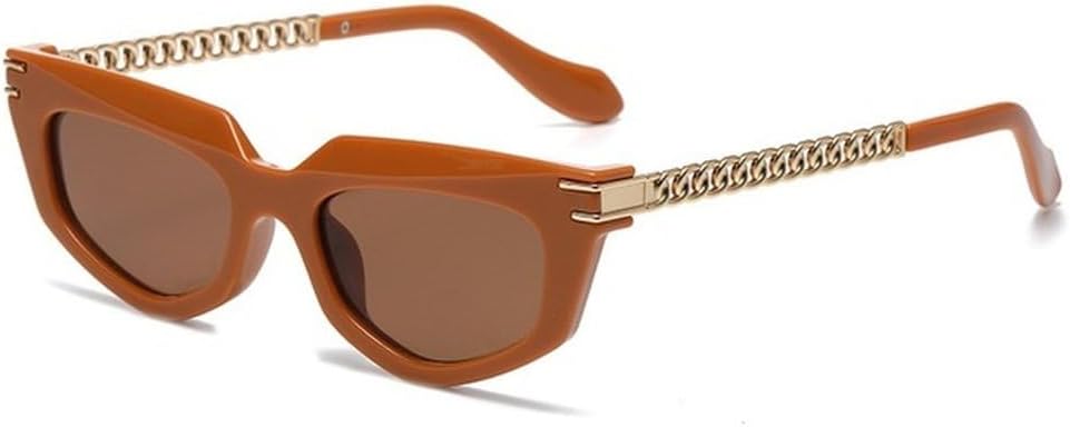 

Солнцезащитные очки 2027 года для женщин и мужчин, золотистая, с маленькой металлической цепочкой, в стиле ретро, ​​повседневные, солнцезащитные очки UV400 MTZJH, Orange