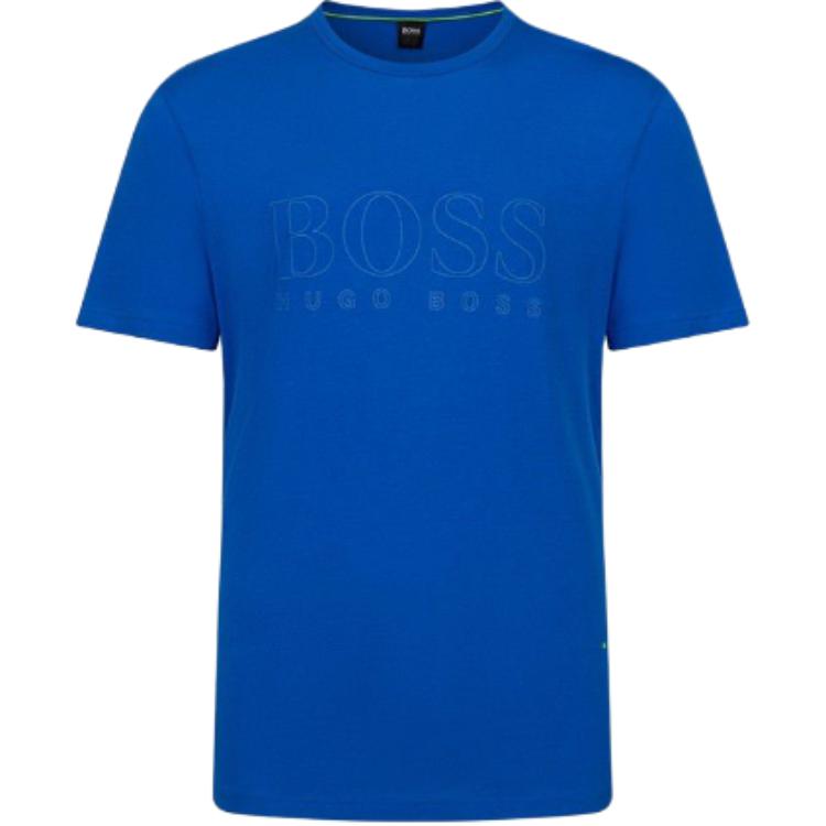 

HUGO BOSS Футболка мужская средняя синяя, Синий, HUGO BOSS Футболка мужская средняя синяя