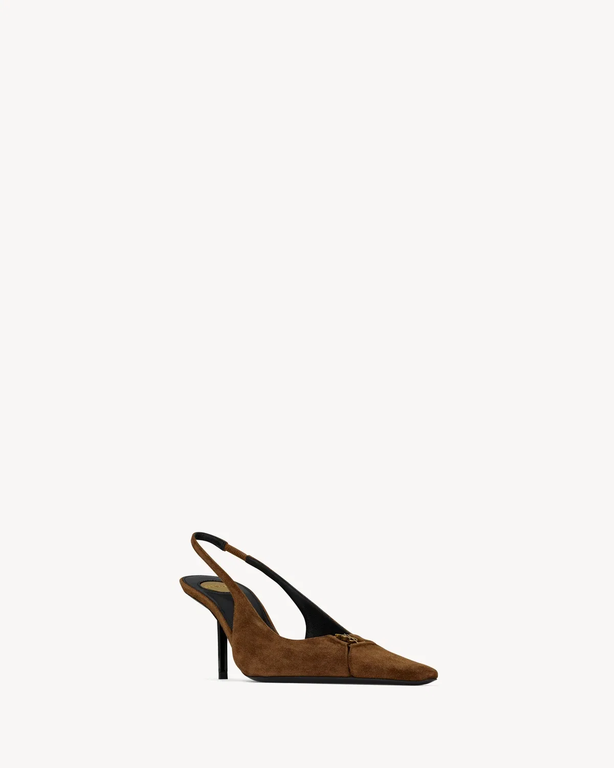 Туфли-слінгбэки BABYLONE BRETEUIL из замши SAINT LAURENT, коричневый — фото 3