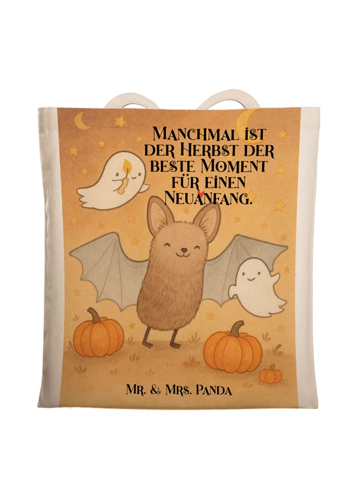 

Mr. & Mrs. Panda Сумка-шоппер с изображением летучей мыши и привидения, а также надписью белого цвета