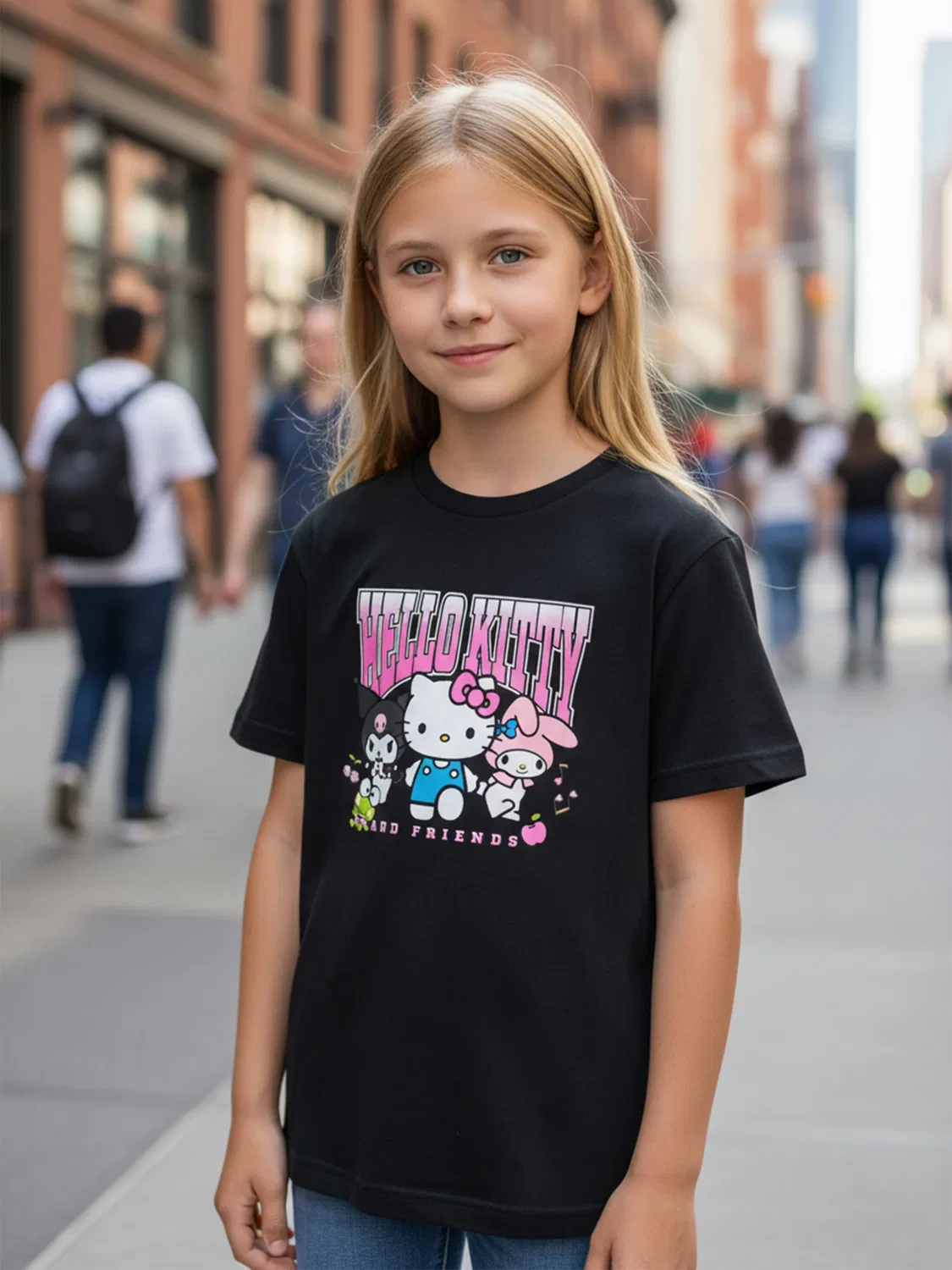 Футболка Hello Kitty, черная — фото 3