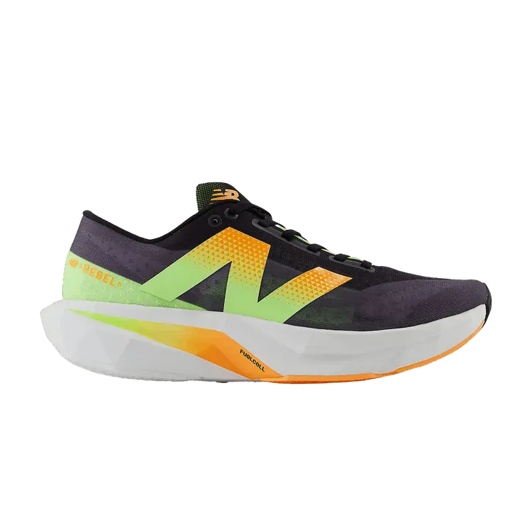 

Кроссовки New Balance FuelCell Rebel v4 2E Wide 'Black White Peach', черный