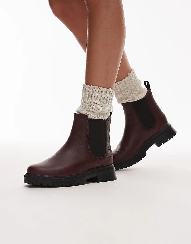 Ботинки челси Timberland Cambria Valley на массивной подошве из бордовой кожи