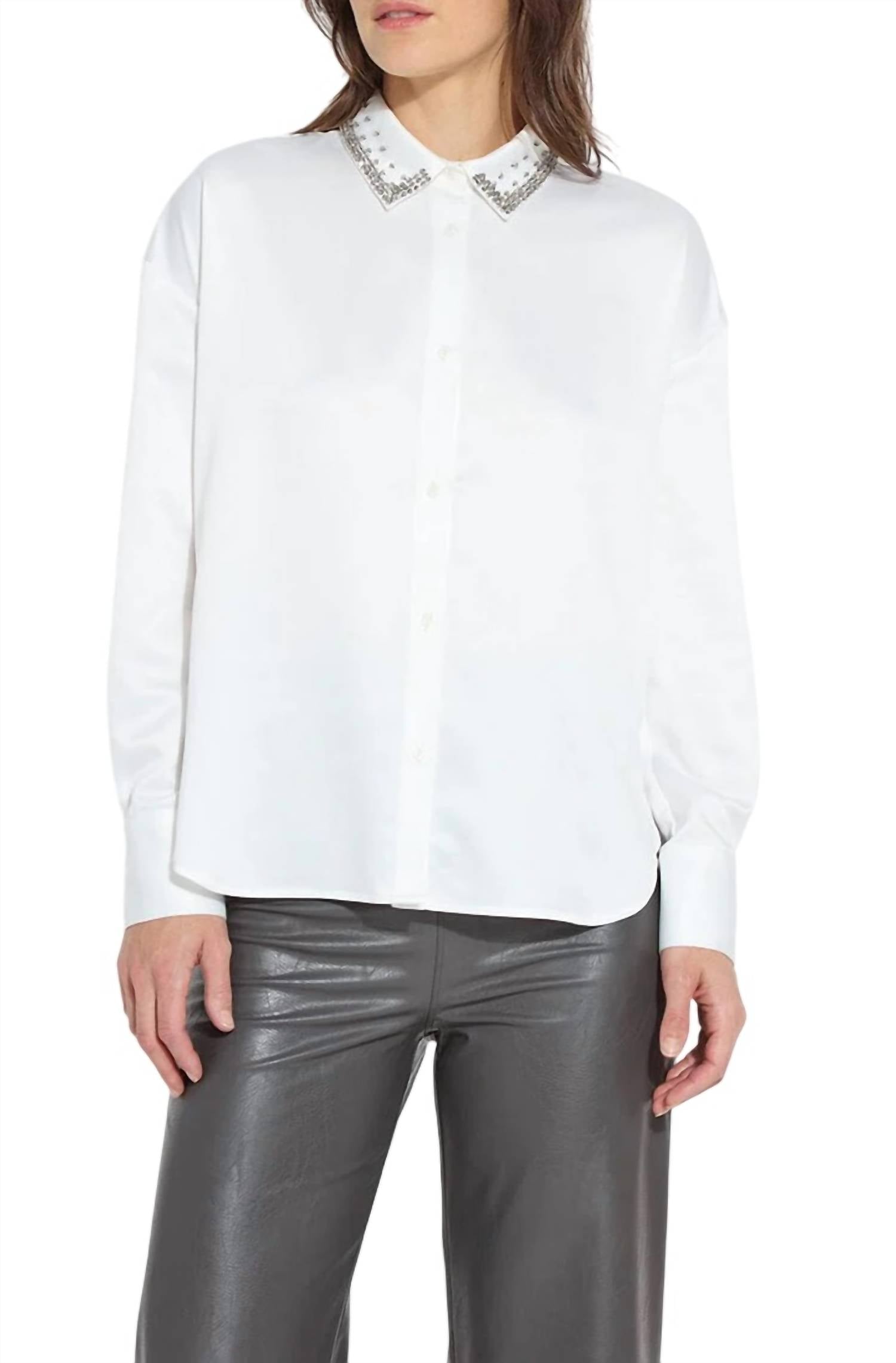 

Рубашка Aurora Beaded в цвете Off-White Lysse