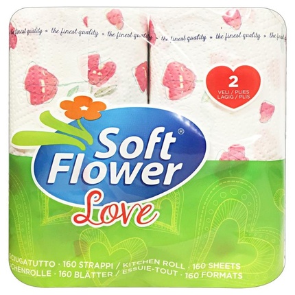 

2 Абсорбирующих бумажных полотенца Soft Flower