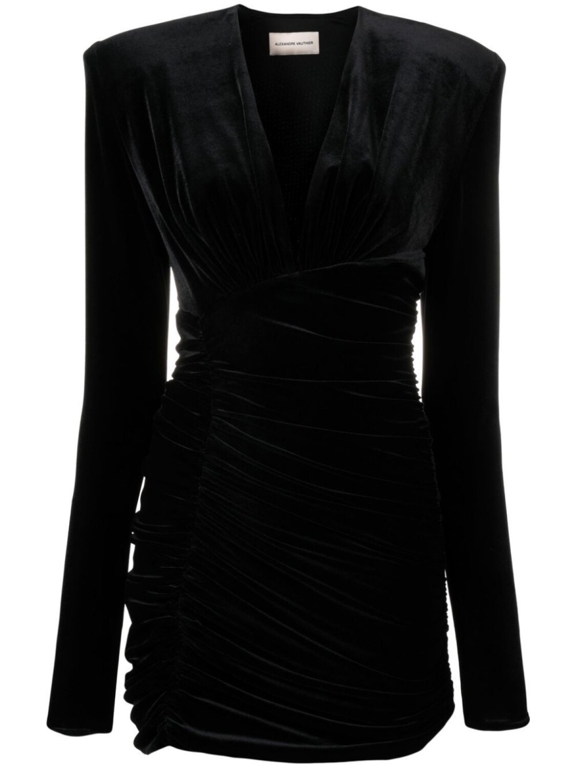

Alexandre Vauthier платье с V-образным вырезом и сборками, черный