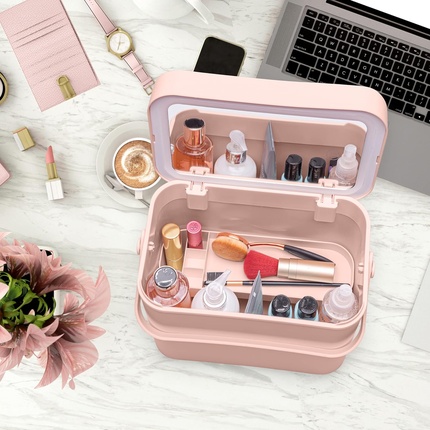 Косметичка Lush Box для макияжа, дорожный футляр со съемным зеркалом со светодиодной подсветкой - большой Rio — фото 2