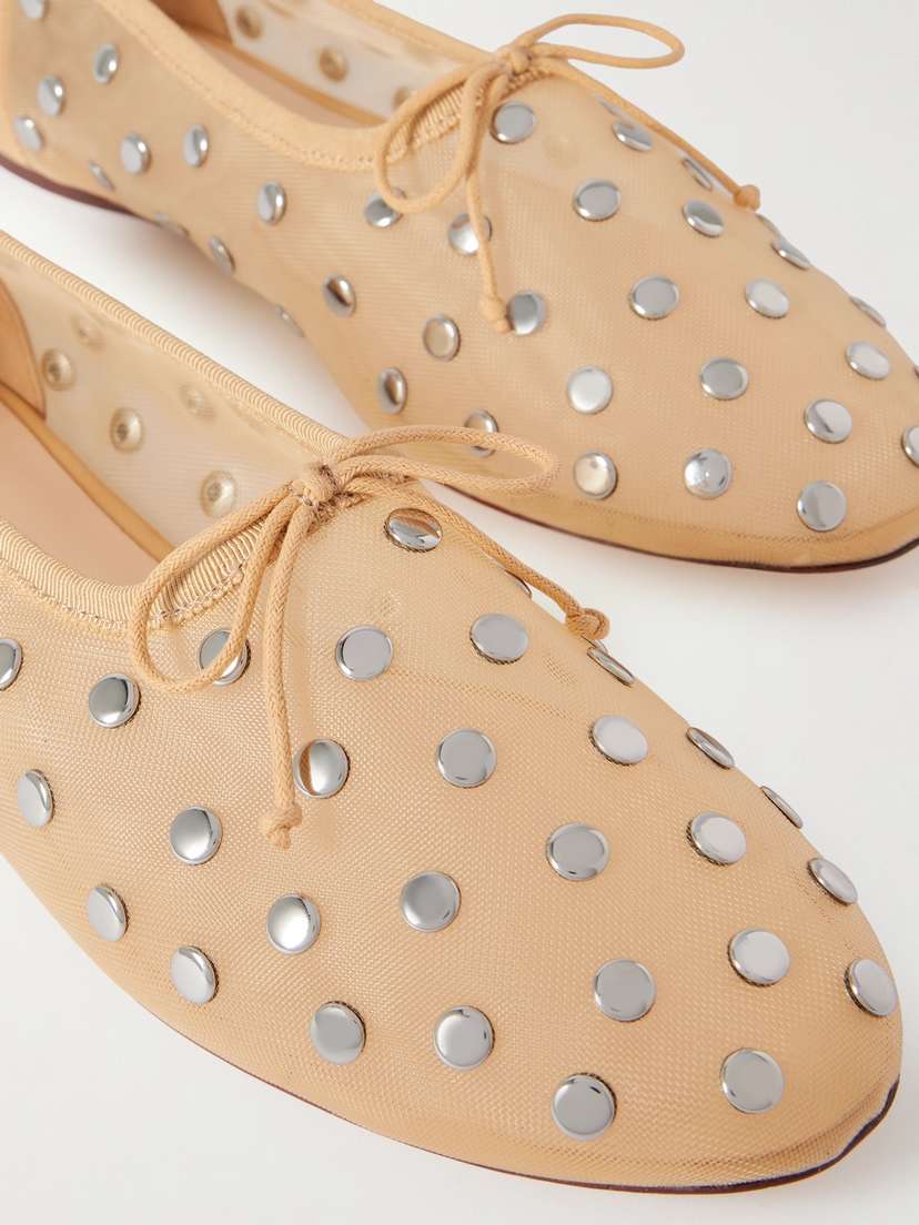 Балетки Landon из сетчатой ткани с декором Loeffler Randall, бежевый — фото 4