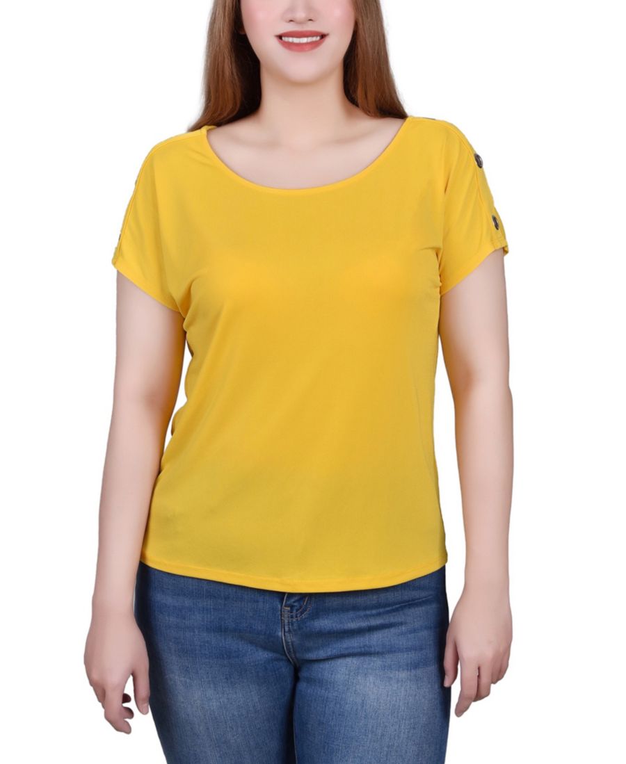 

Туника с коротким рукавом и удлиненным рукавом NY Collection, Yellow