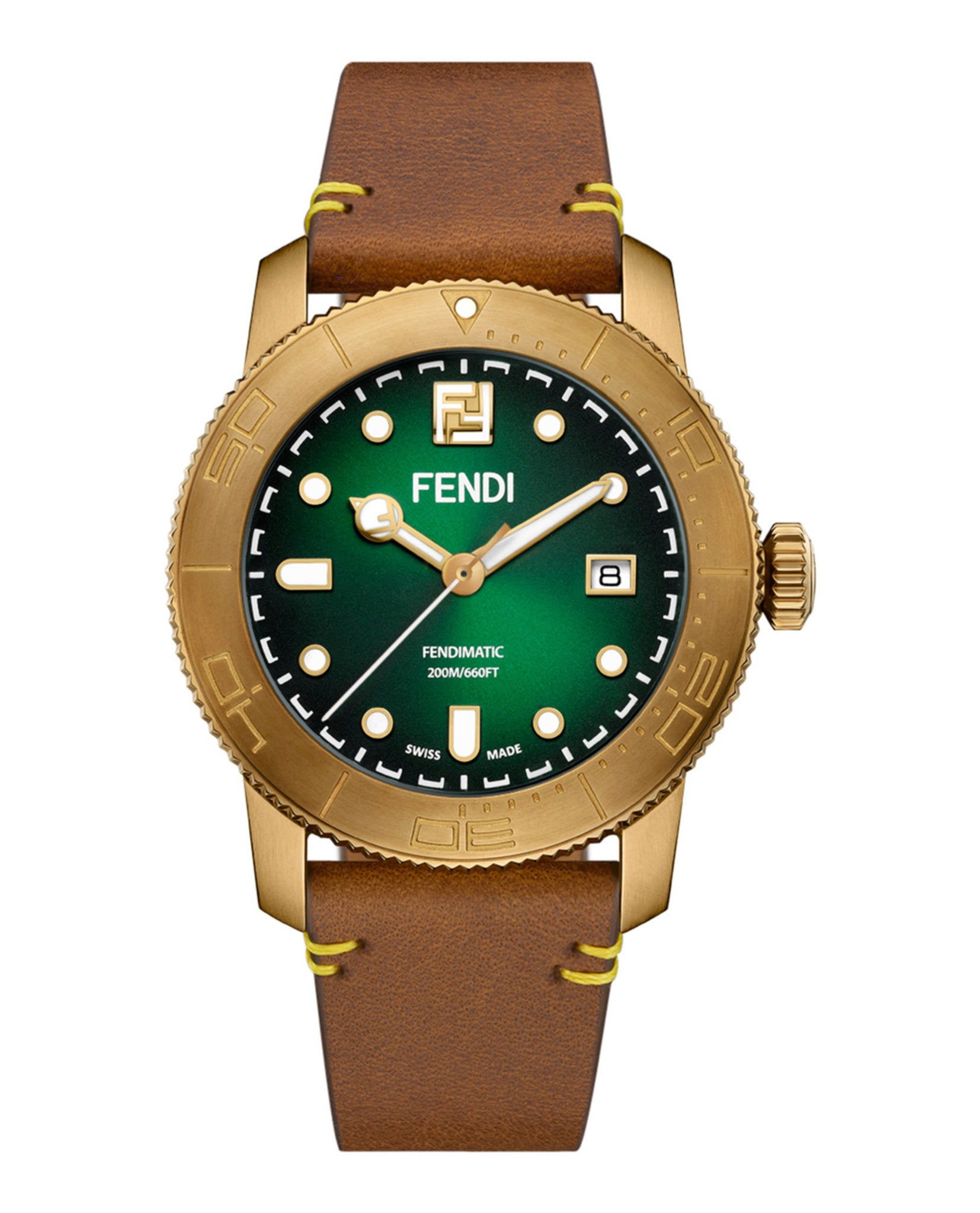 

Часы для дайвинга Fendi Aqua Automatic, коричневый/бронзовый/зеленый