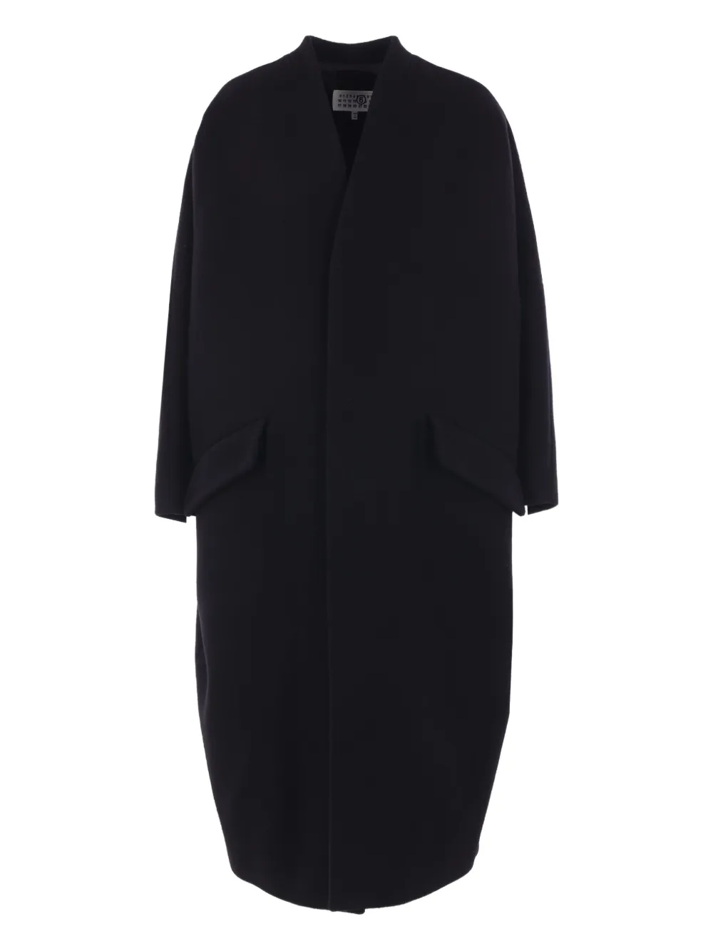 

Пальто из смеси первичной шерсти с длинными рукавами MM6 Maison Margiela, черный