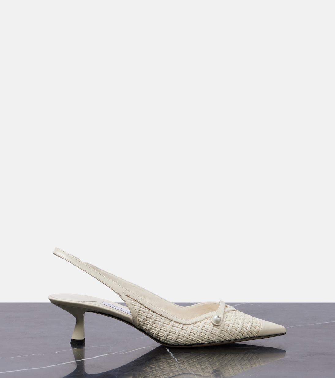 Amita 45 плетеные туфли-лодочки на шпильке с ремешком Jimmy Choo, Latte — фото 4