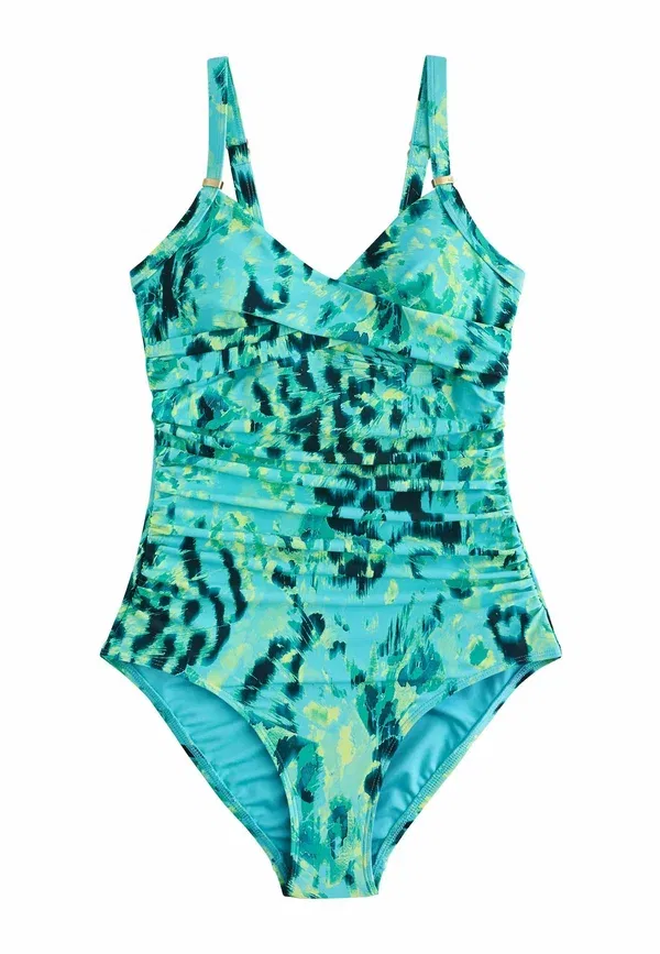 Купальник слитный Next, lime aqua blue animal, цвет лаймово-бирюзовый с животным принтом