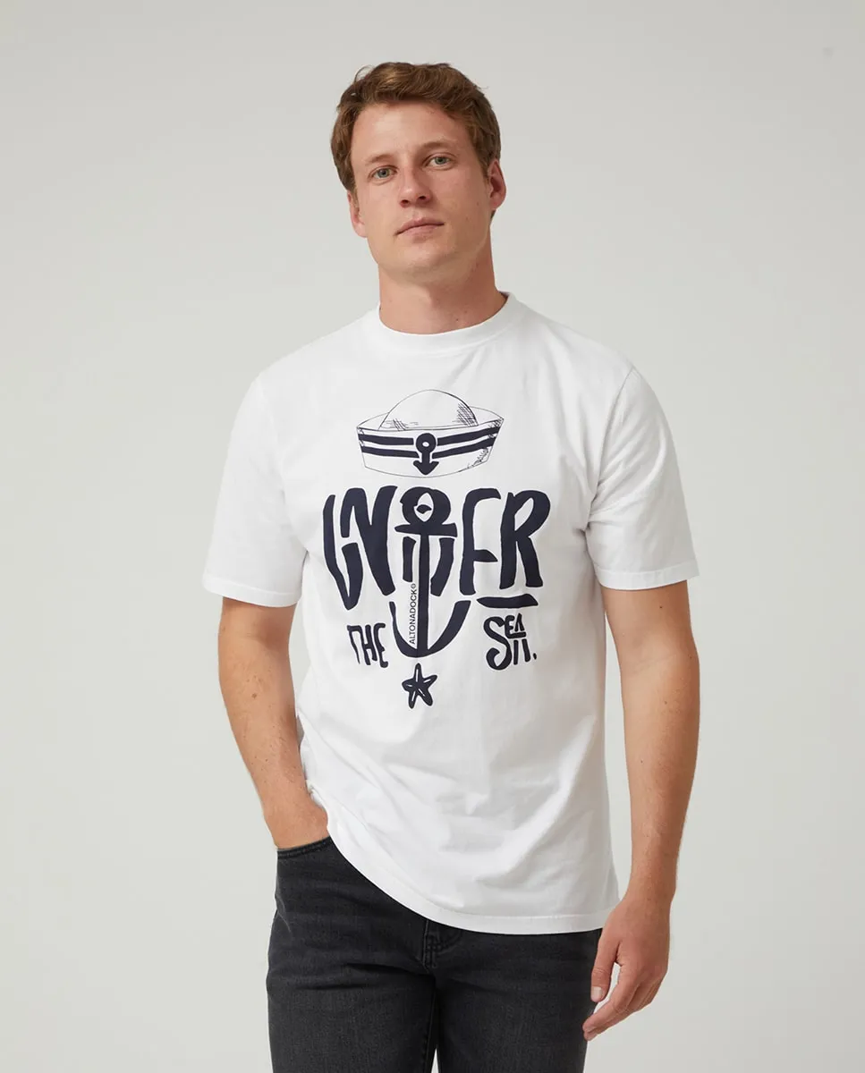 

Мужская футболка с коротким рукавом и логотипом на боку Altonadock, белый