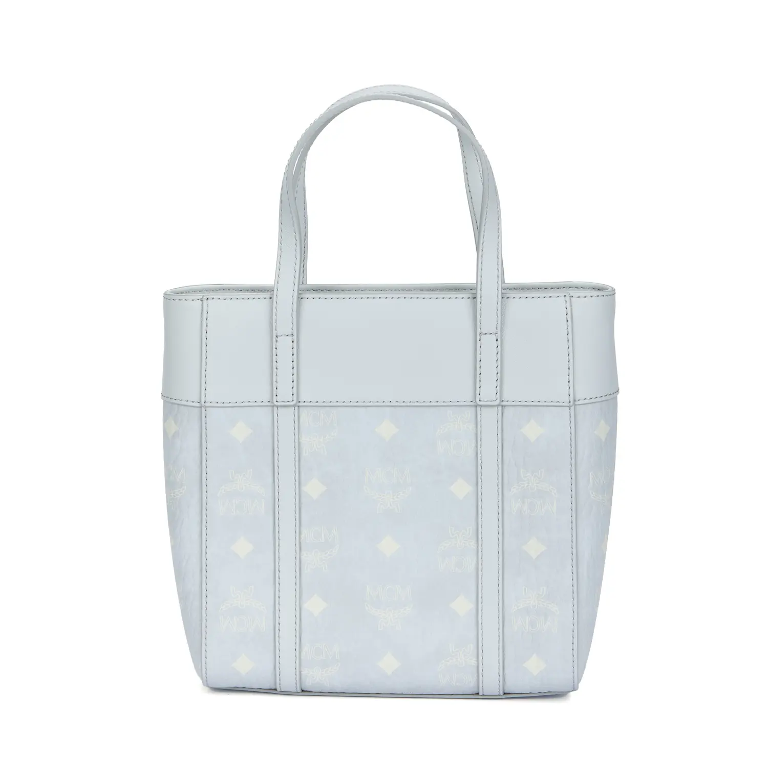 

Кожаная сумка из телячьей кожи, tote bag, shopping bag, shoulder bag, crossbody bag, мини-рюкзак унисекс серый MCM, Set (Bag+Dust Bag)