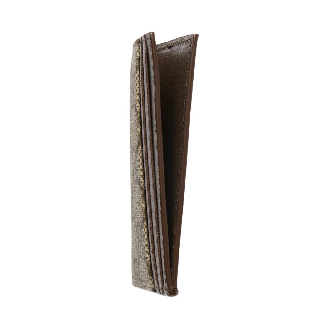 GUCCI Supreme Canvas Card Holder Men's Beige & Ebony — фото 4