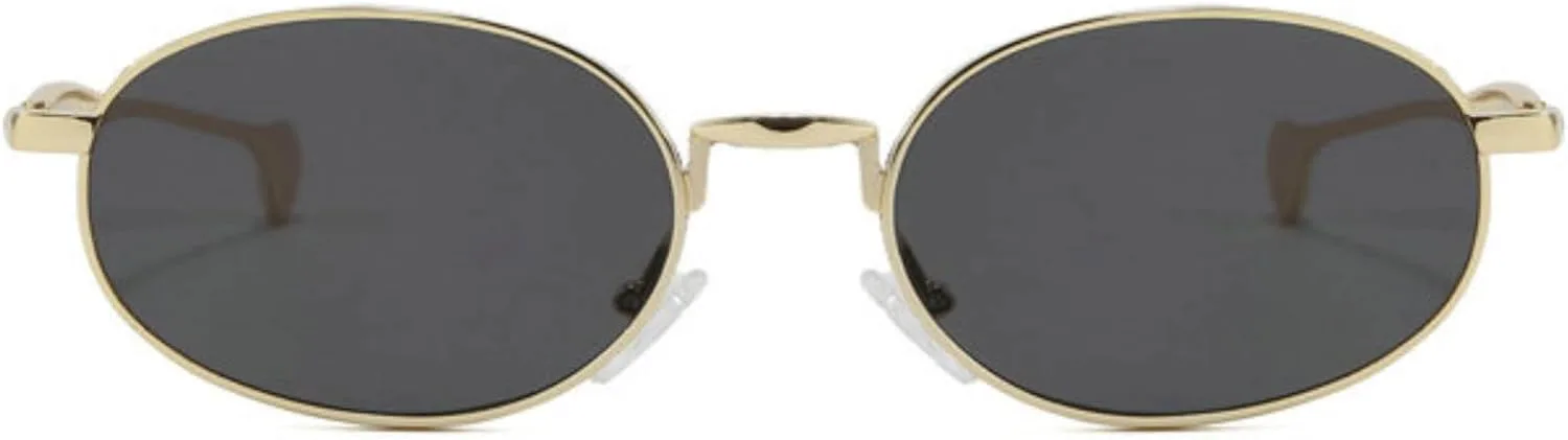 

Солнцезащитные очки Willochra Retro Small Oval для женщин и мужчин, модные, в металлической оправе, узкие, цвета шампанского, с защитой от УФ-излучения UV400, C1