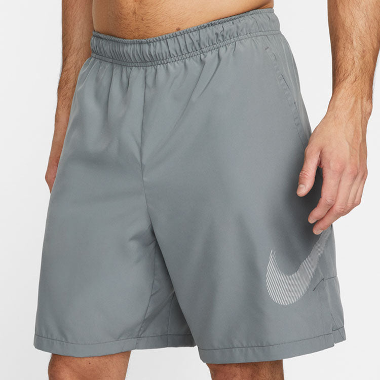 Шорты Men's Nike Solid Color Logo Printing Elastic Waistband Straight Shorts Smoke Gray DQ4800-084 — фото 4