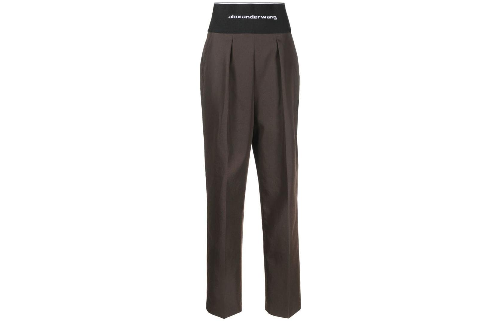 

Прямые брюки с логотипом Alexander Wang, Chocolate