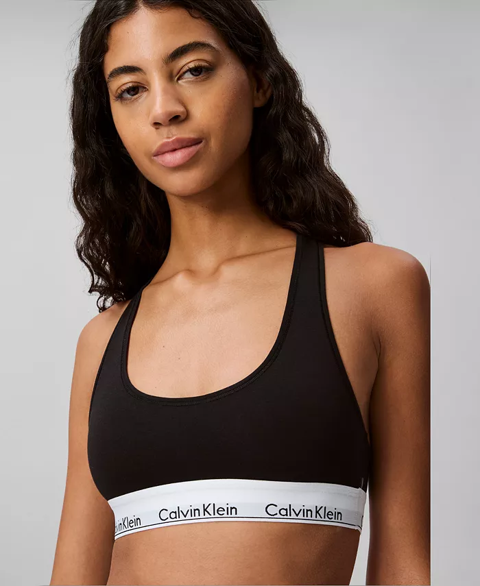 

Calvin Klein Женский современный хлопковый бюстгальтер-бралетт F3785, черный