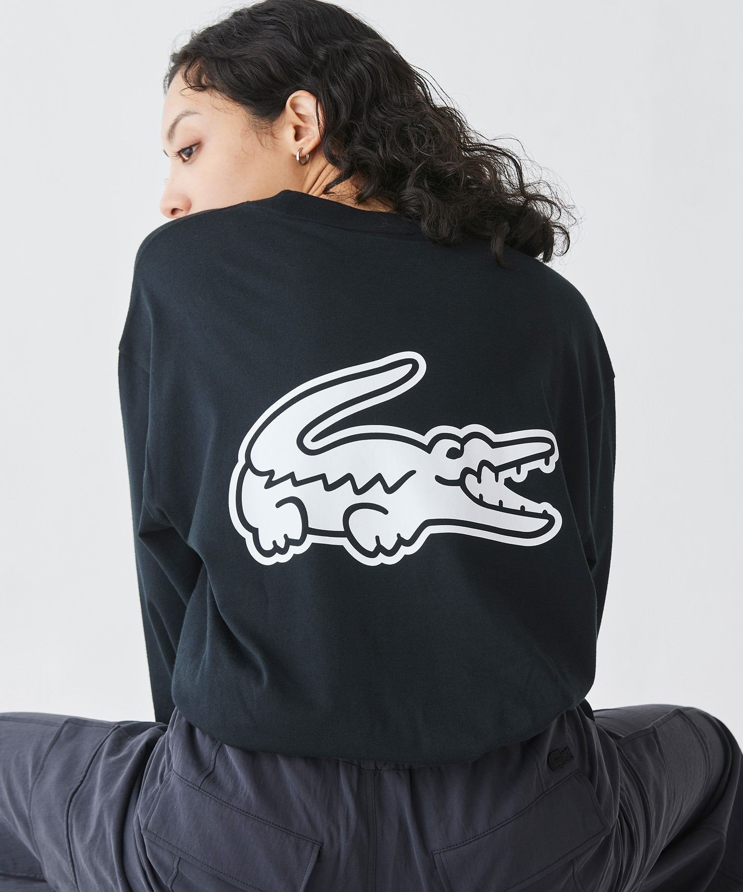 Футболка LACOSTE с принтом на спине, Black
