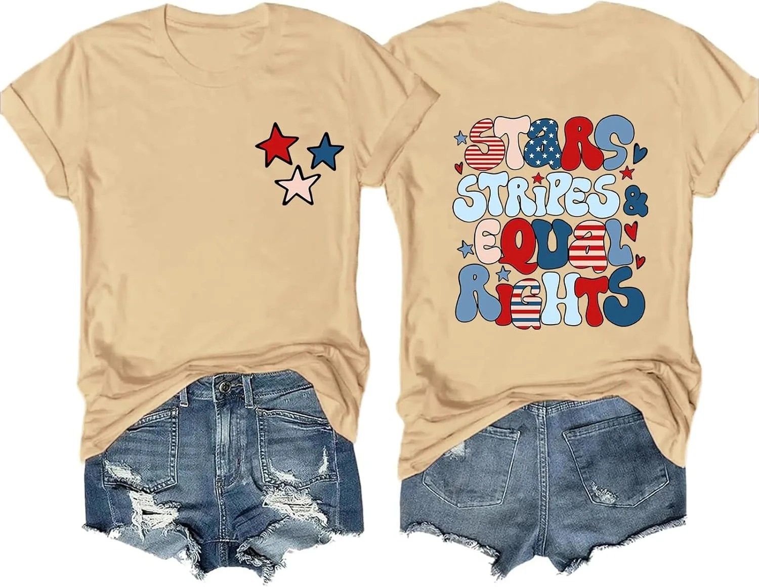 Футболка Patriotic Retro Stars Stripes and Equal Rights