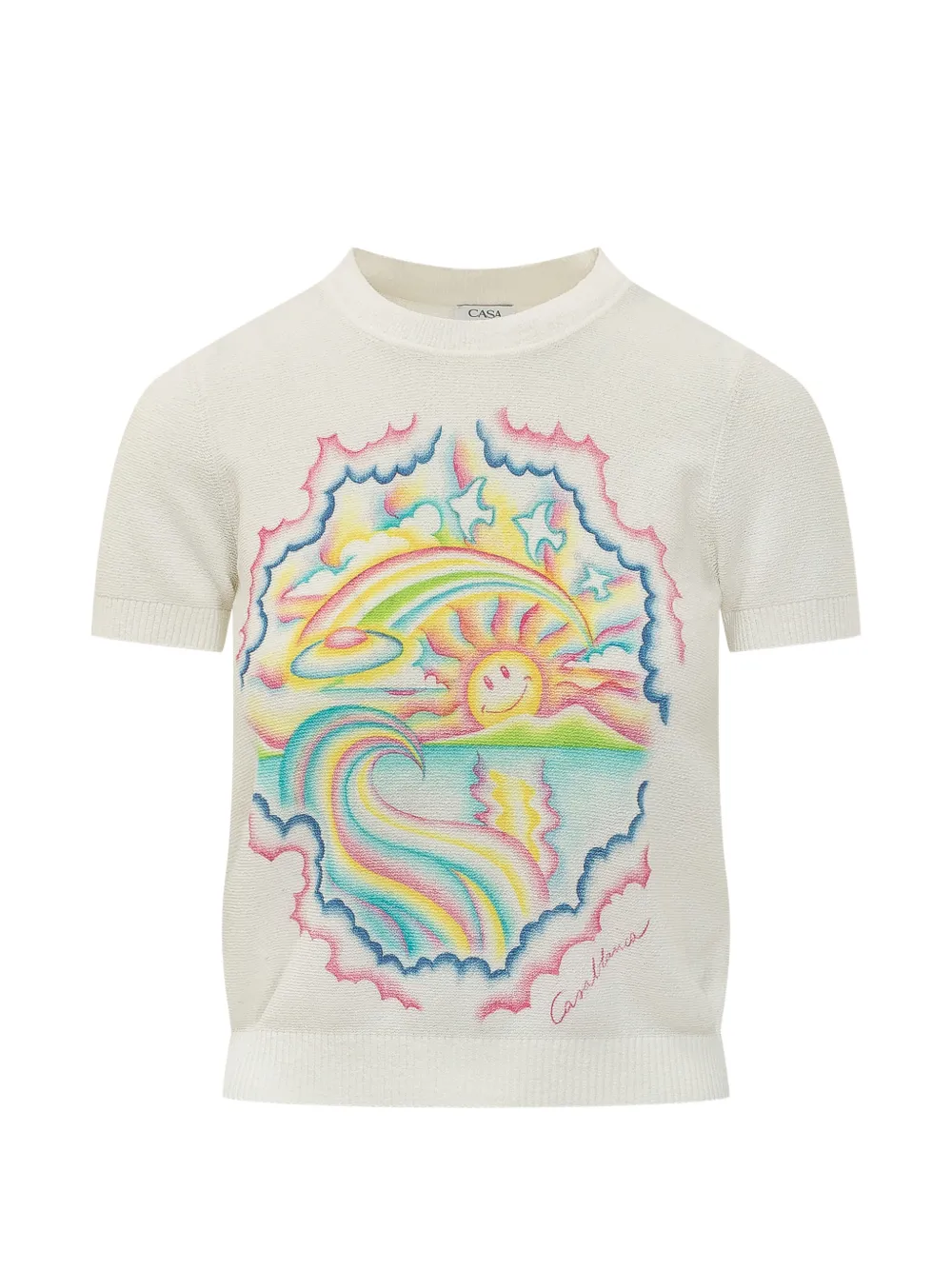 

Футболка с короткими рукавами и принтом Casablanca, бежевый