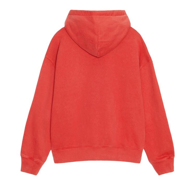 Худи Stussy x Nike Pigment Dyed Fleece Zip 'Habanero Red', красный — фото 3