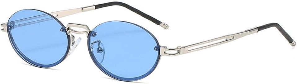 

Модные коричневые круглые овальные солнцезащитные очки без оправы для женщин, ретро-очки, квадратные круглые солнцезащитные очки для мужчин UV400 2027 года MTZJH, One Color