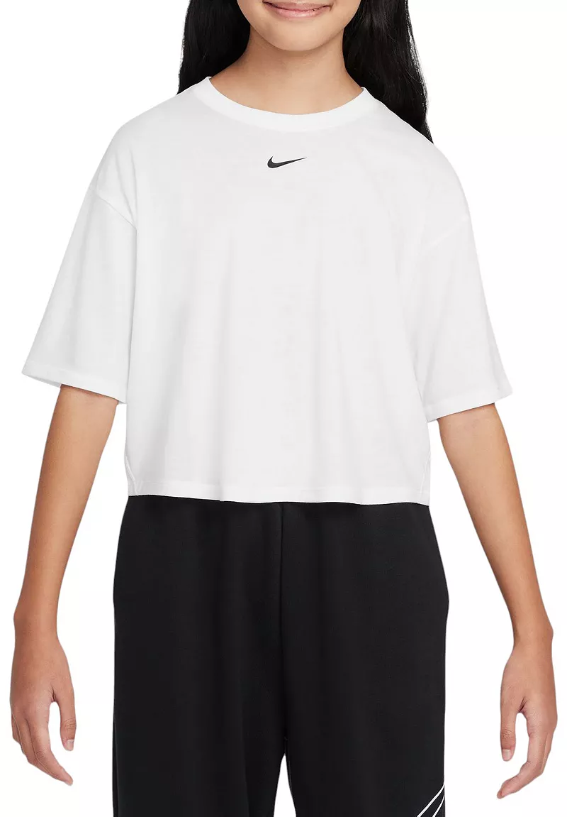 

Свободная футболка Nike Dri-FIT One для девочек, белый