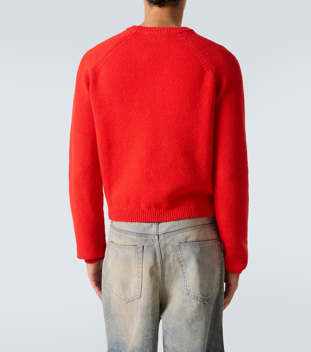 Свитер из смесовой хлопковой ткани Acne Studios, красный — фото 4