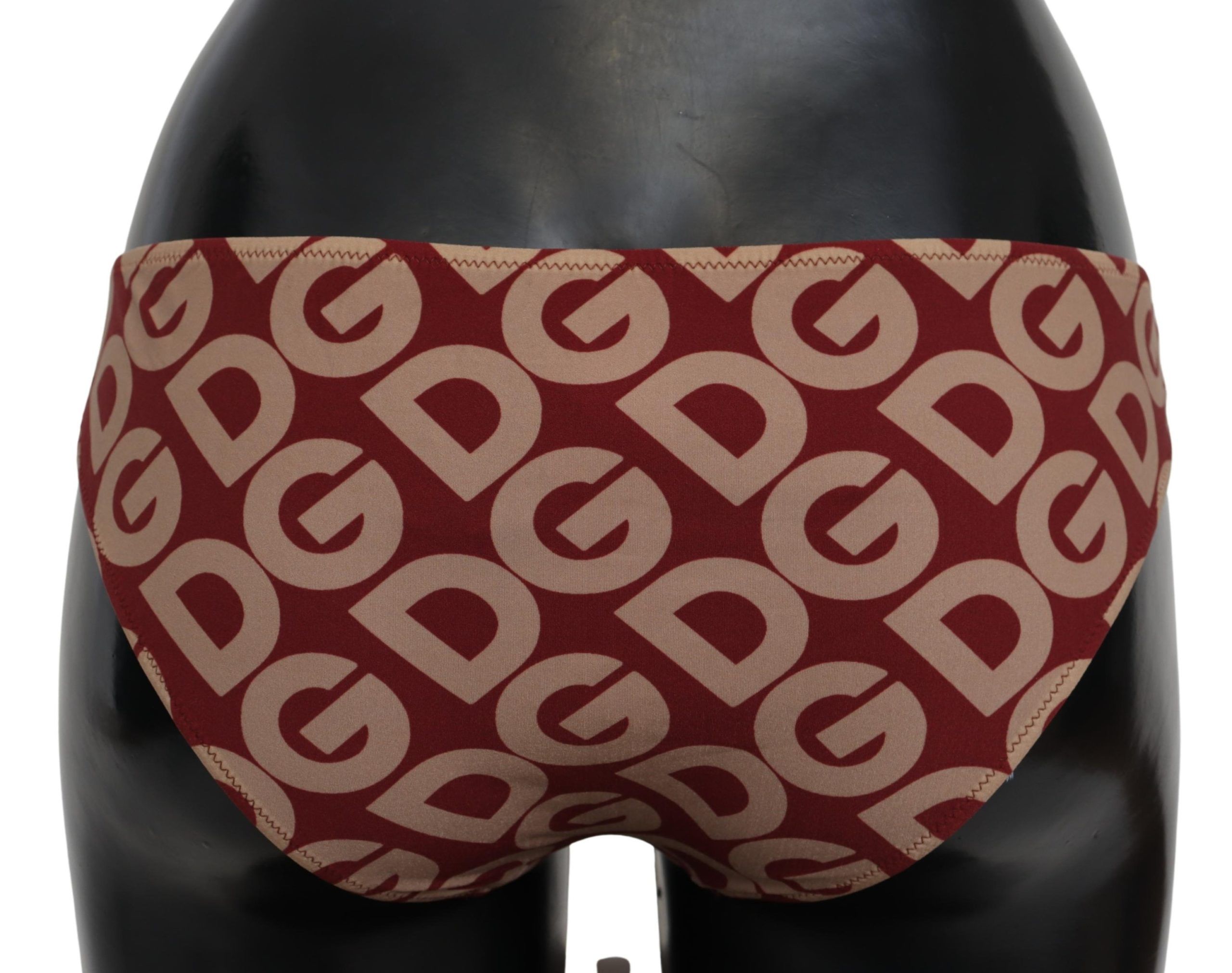 Шикарные плавки бикини с принтом логотипа Maroon Beige Dolce & Gabbana, цвет Multicolor Logo Print — фото 2