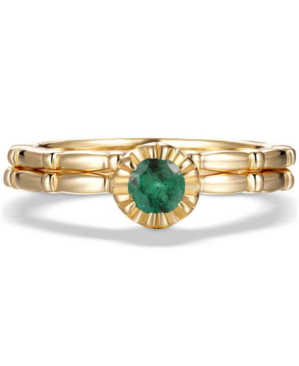 

Свадебный комплект из 2 рубинов (1/3 карата) из стерлингового серебра с позолотой 14 карат (также с изумрудами и сапфирами) Macy'S, emerald