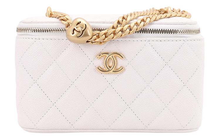 

CHANEL Клатч из личи зернистой телячьей кожи косметичка через плечо кроссбоди средний женский