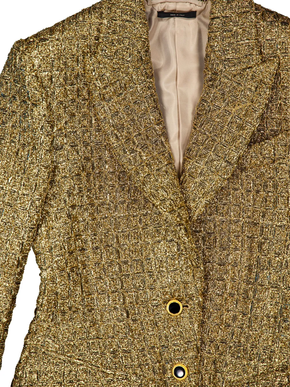 Однобортный твидовый пиджак TOM FORD, золотой — фото 3