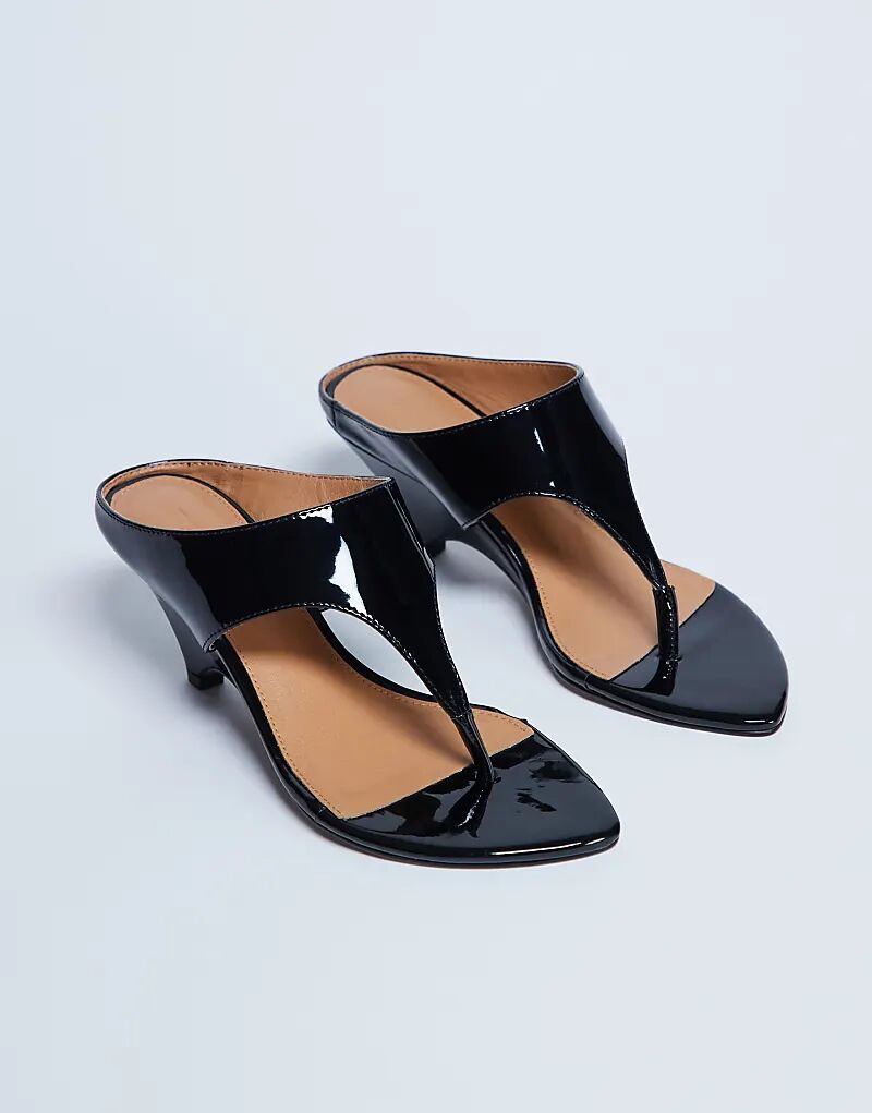 Сандалии Topshop Ally с клиновидным носком, черные — фото 2