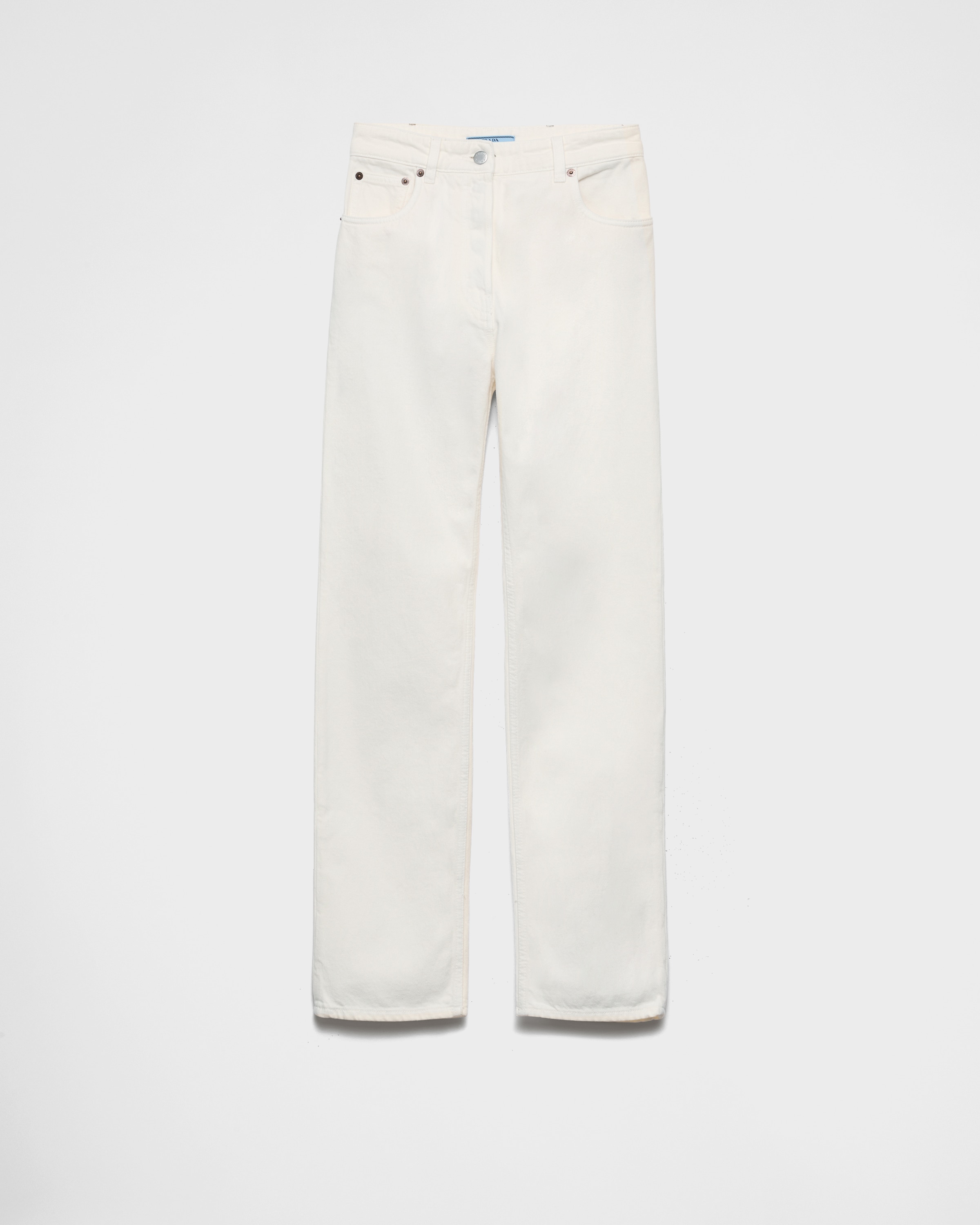 

Джинсы из денима с пятью карманами Prada, белый