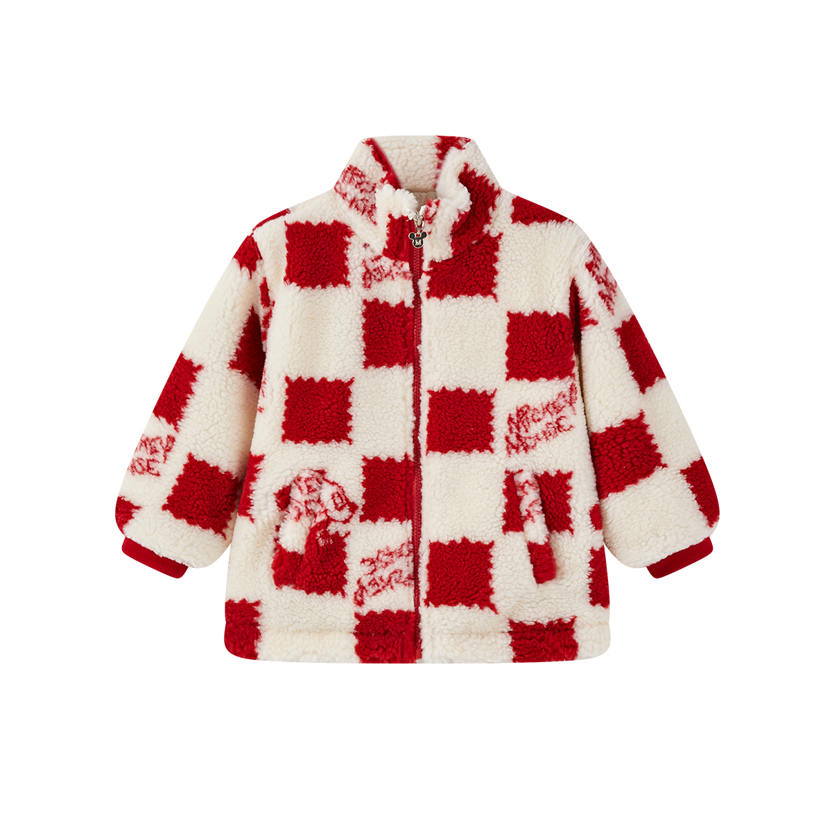 

Детская утепленная курткасо стоячим воротником средней высоты Disney, красный