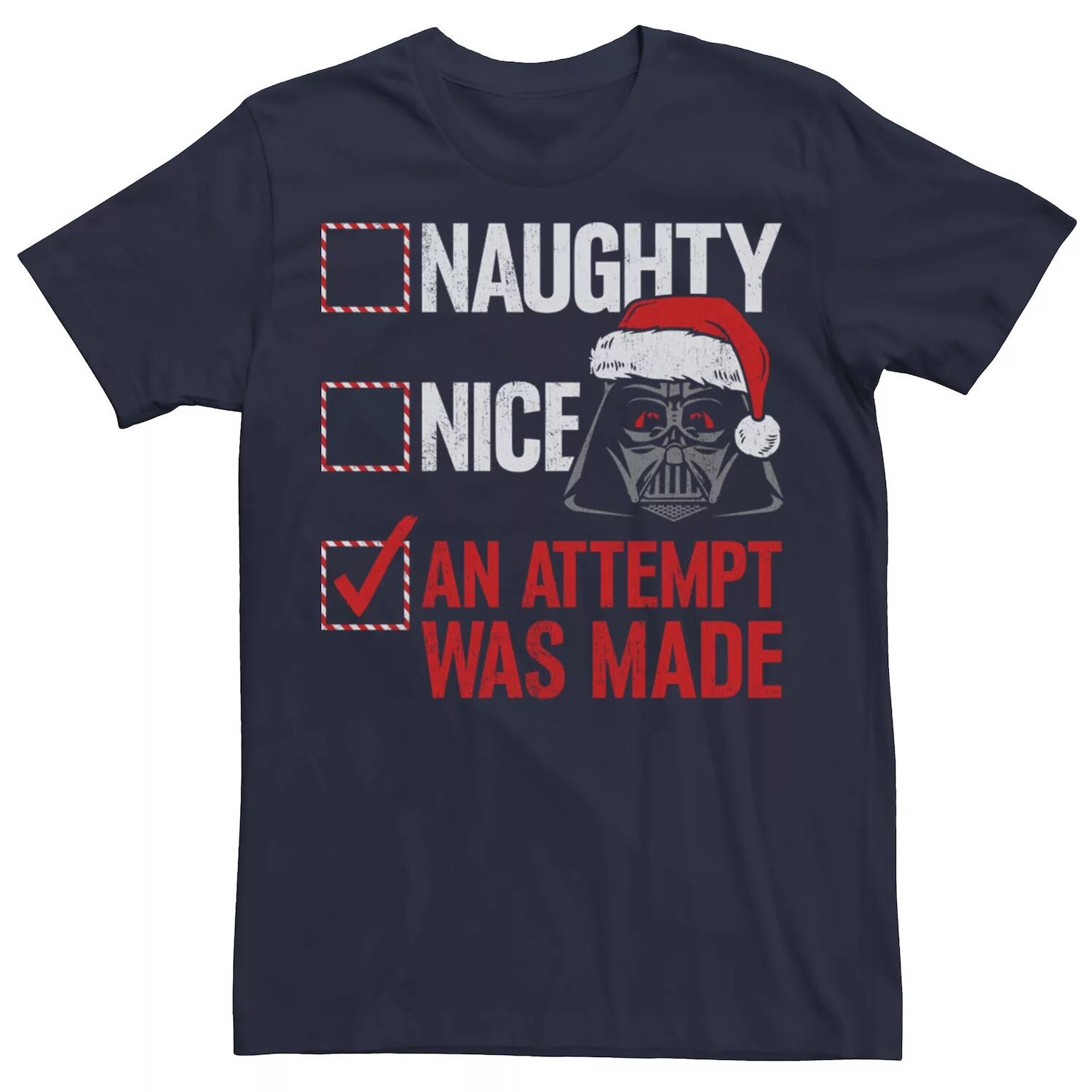 

Мужская футболка с портретом Darth Vader Naughty or Nice Checklist Star Wars