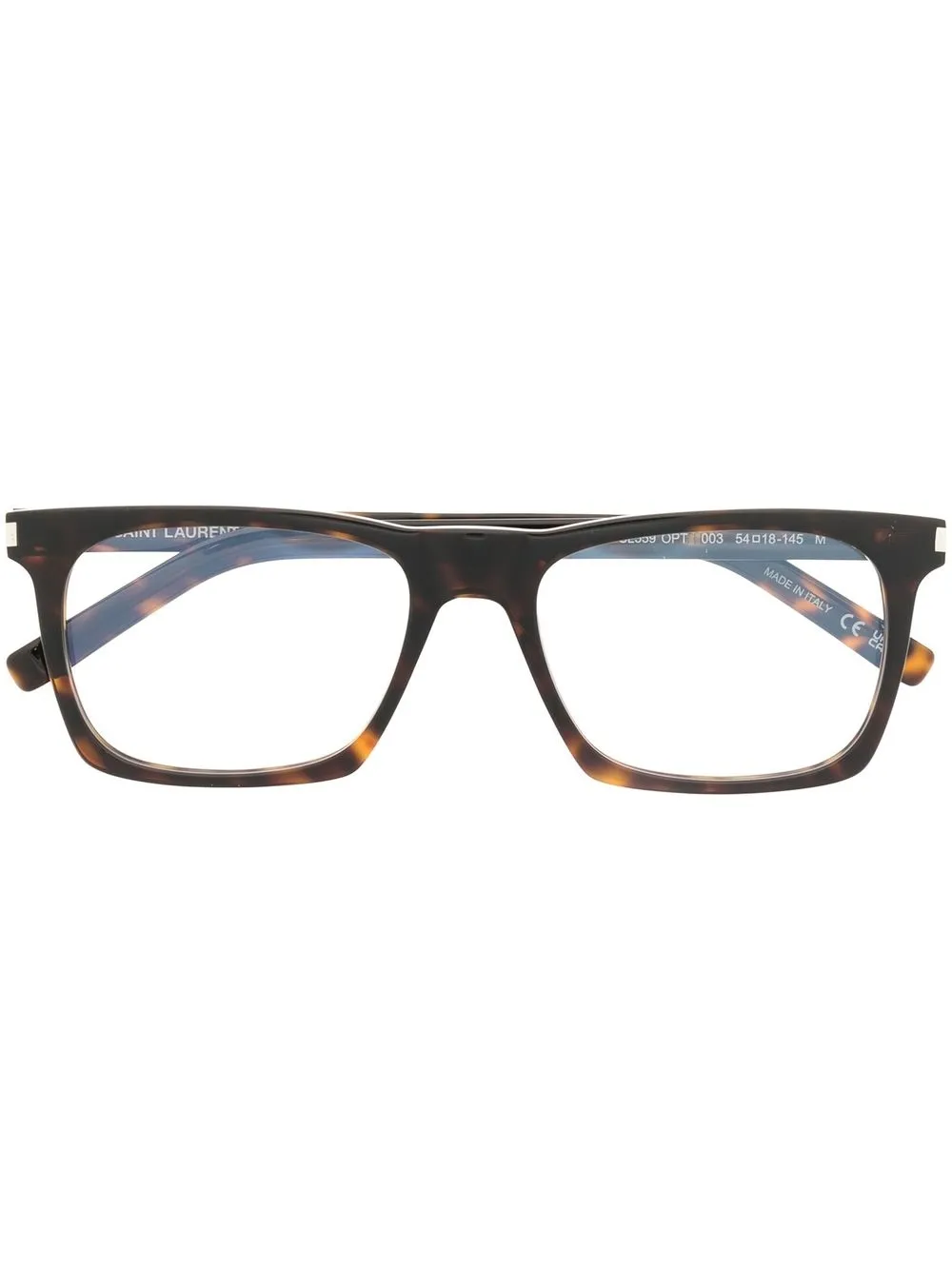 

Очки в квадратной оправе черепаховой расцветки Saint Laurent Eyewear, коричневый