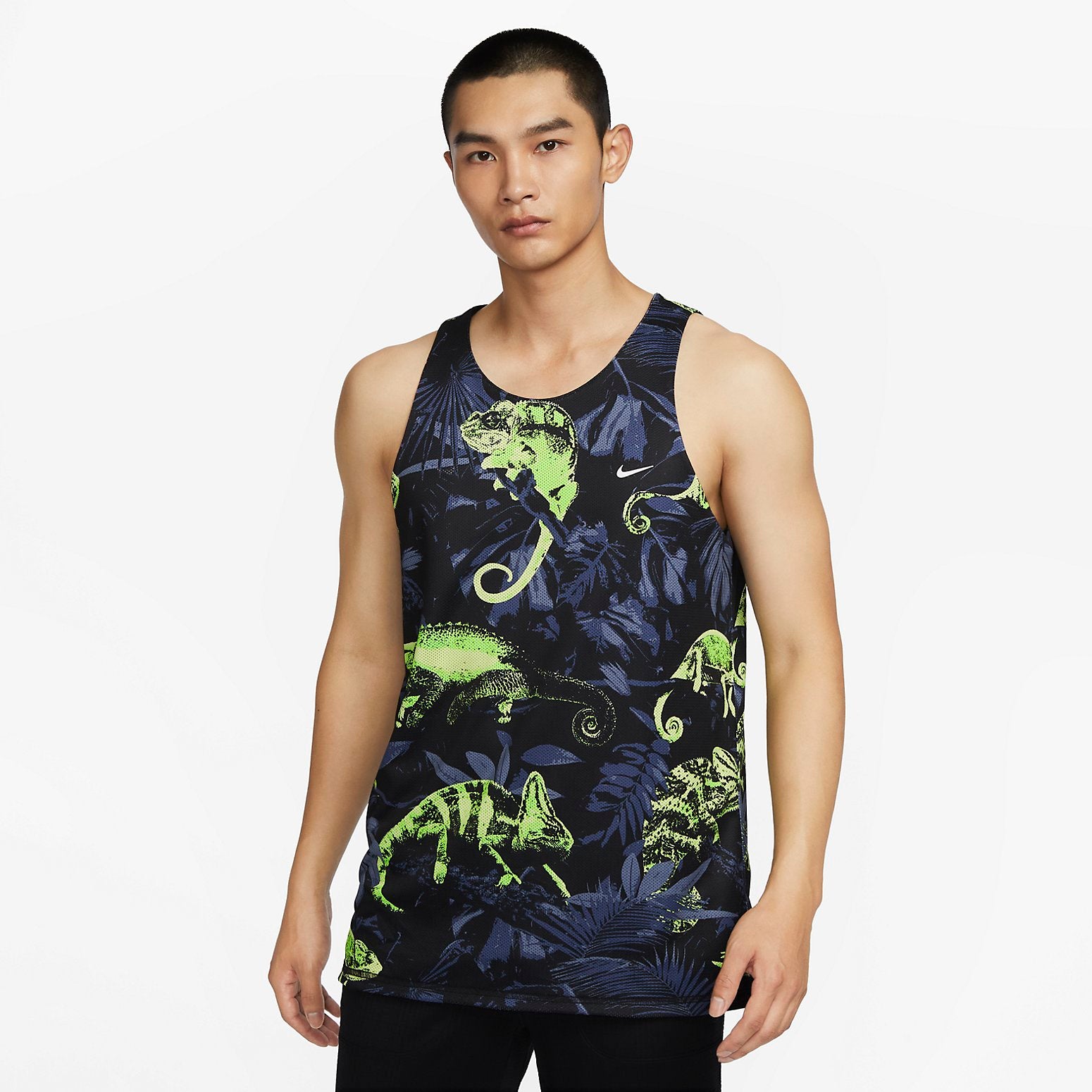 Спортивный топ Nike Dri-FIT Studio '72 Reversible Allover Print Training Tank Top 'Black' FB7979-010, черный — фото 3