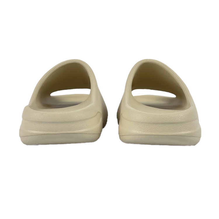 Сланцы Yeezy Slide противоскользящие унисекс бежево-черные Adidas Originals, экрю — фото 4