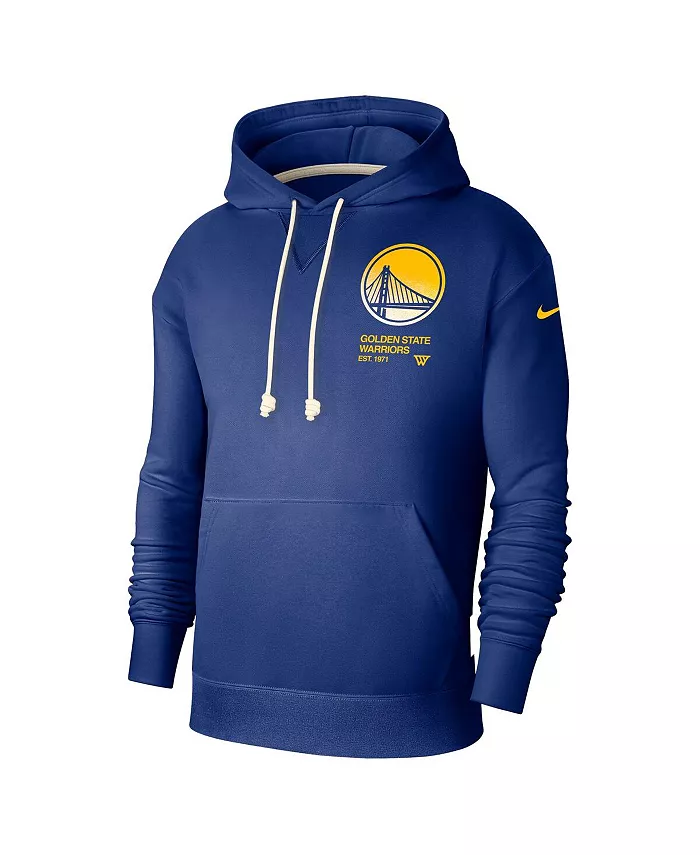 Мужская толстовка с капюшоном Royal Golden State Warriors Courtside Standard Issue Premium Performance Nike — фото 3
