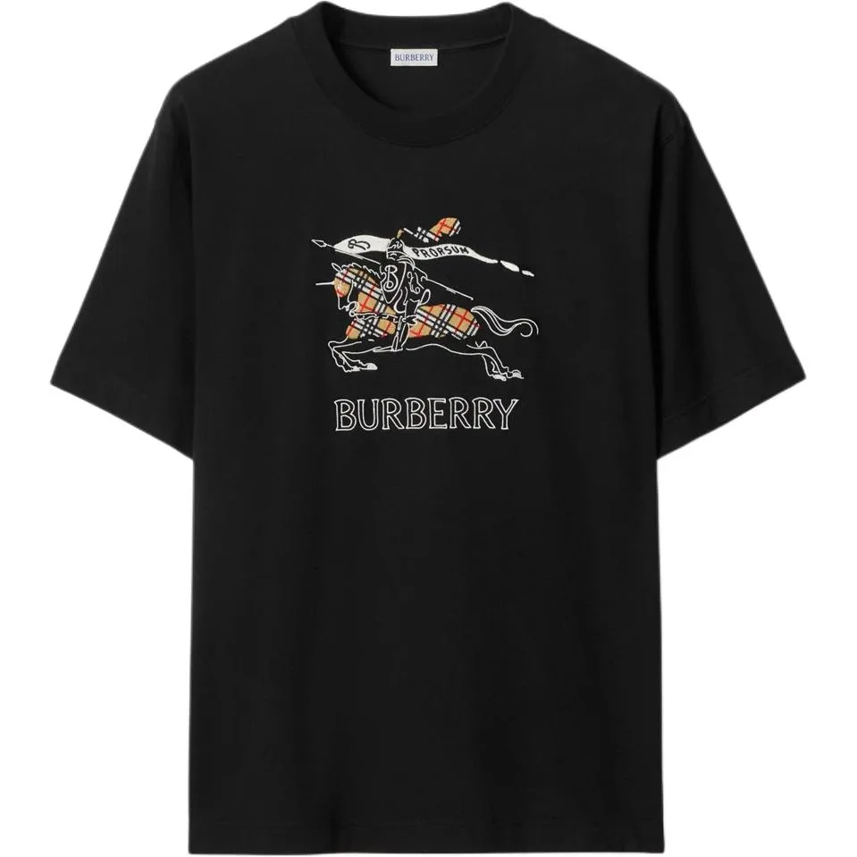 Футболка Burberry Equestrian Knight, хлопок, черный