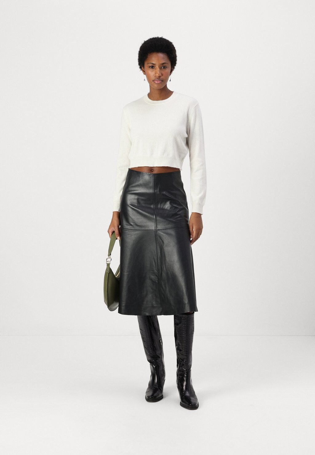 

Джемпер CROP LONG SLEEVE pure cashmere, белый