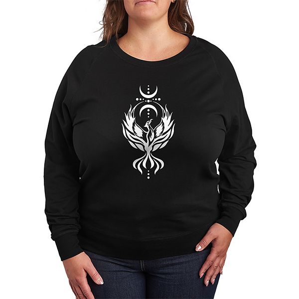 

Футболка с длинным рукавом French Terry Plus Size Celestial Phoenix Licensed Character, Black, Черный, Футболка с длинным рукавом French Terry Plus Size Celestial Phoenix Licensed Character, Black