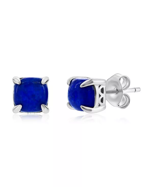 

Серьги-Гвоздики квадратной формы диаметром 6 мм из стерлингового серебра (доступны с ларимаром, лазуритом, малахитом или кианитом) Caribbean Treasures, lapis